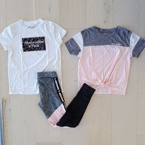 Abercrombie Kids Leggings and 2 shirts Set. Size 11/12